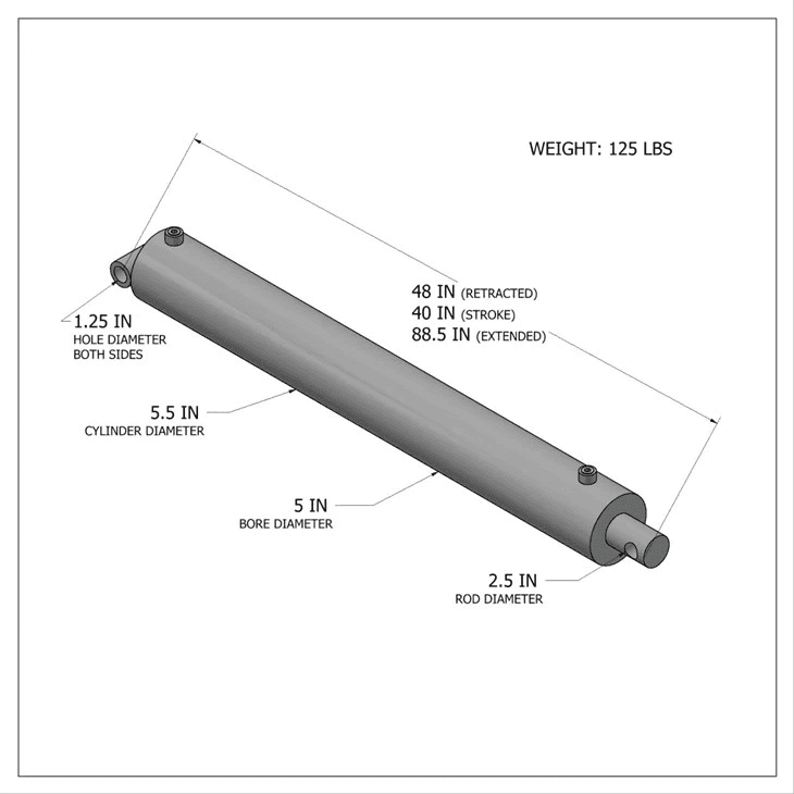 Hydraulischer Zylinder ohne Bypass