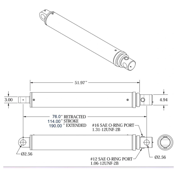 Hubzylinder hydraulisch